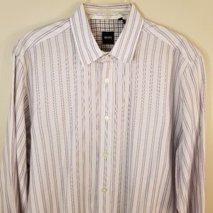 Hugo Boss BOSS Stripe Button Down Dress Shirt XL